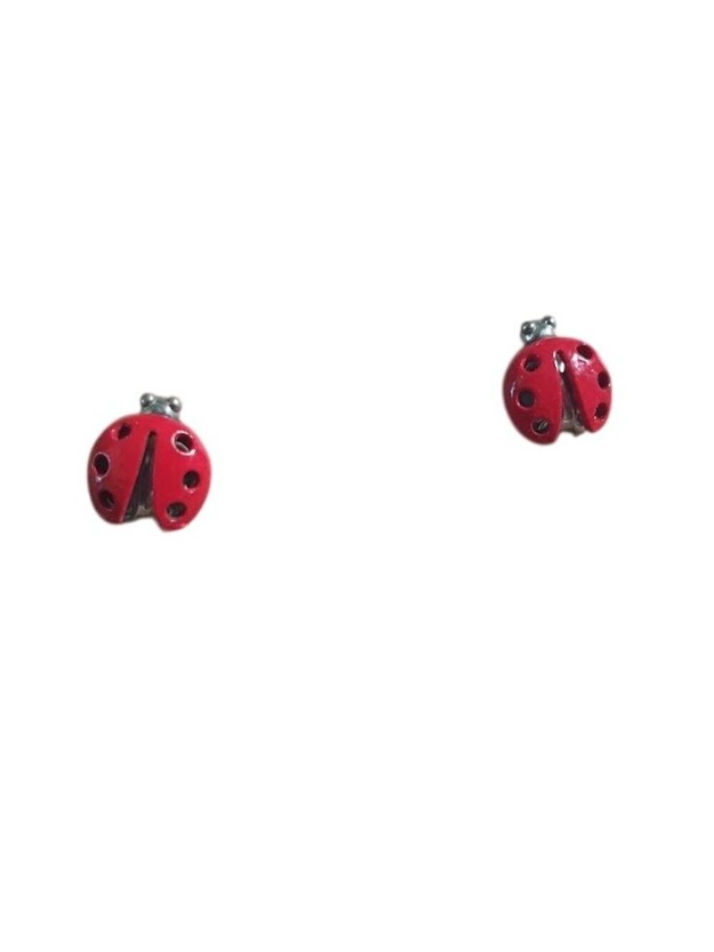 Ladybug Stud Earrings Red Black Polka Dot Cute Small Jewelry Girl Gift